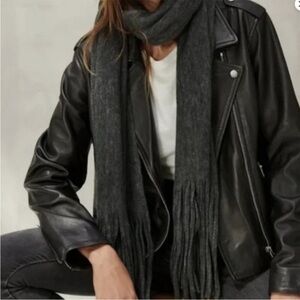 Lucky Brand Gray Fringe Scarf, NWT